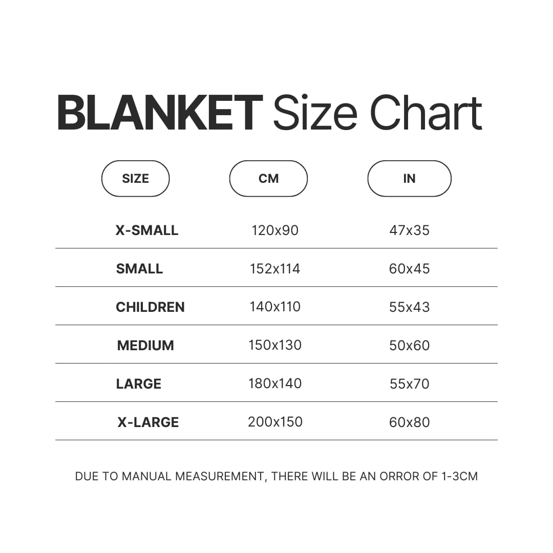 Blanket Size Chart - Dorohedoro Store