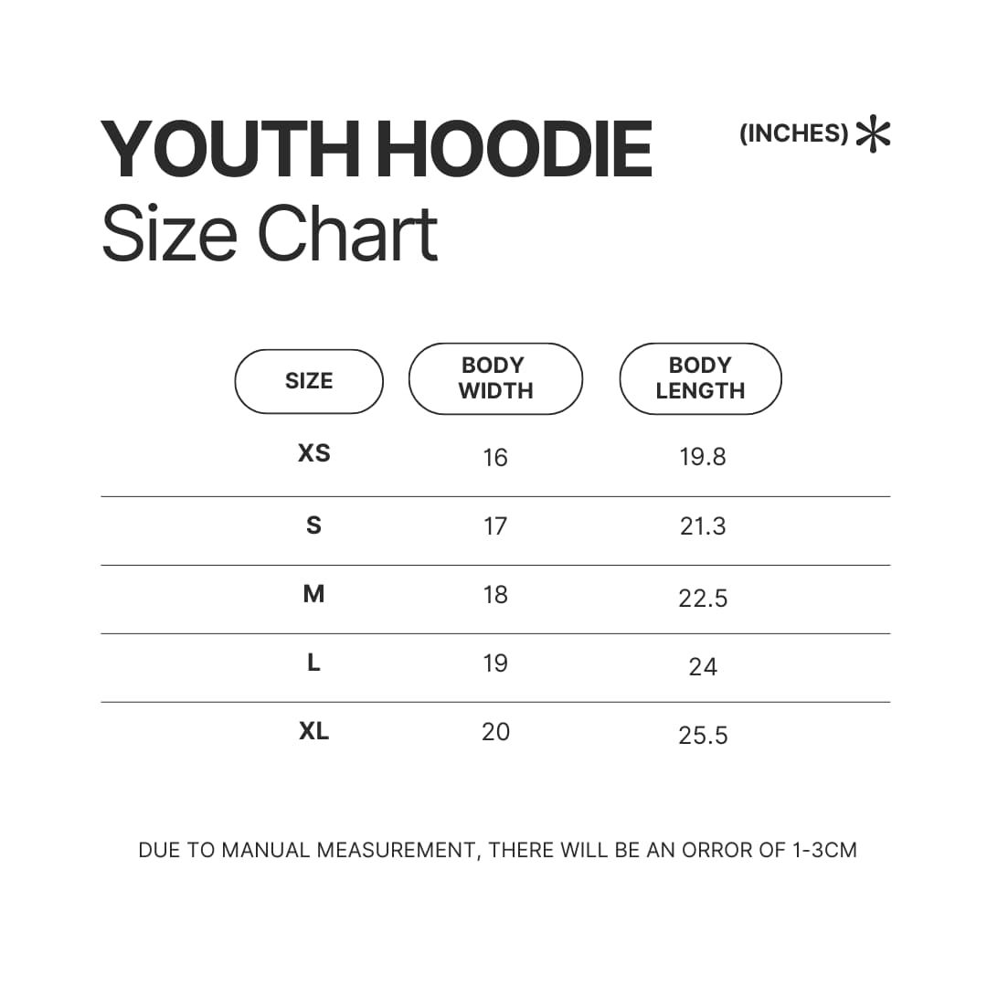 Youth Hoodie Size Chart - Dorohedoro Store